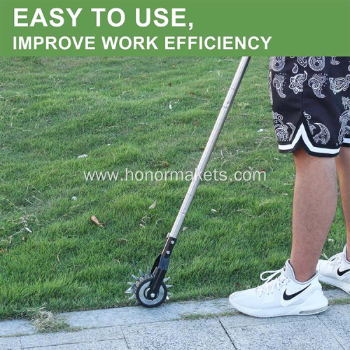 Hot sale Stainless Steel Handle Wheel Rotary Edger manual corner weeder yard garden hand tools grass hand edger